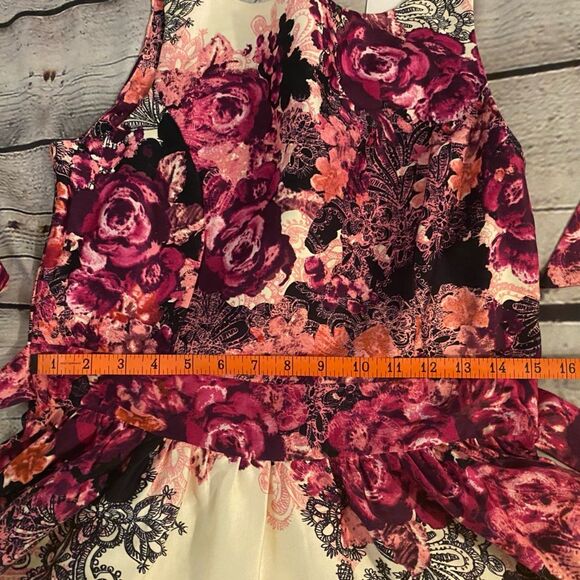 Lady Vintage Tea Dress Size 14 Mid length Pink Cream Floral NWT - Picture 12 of 15